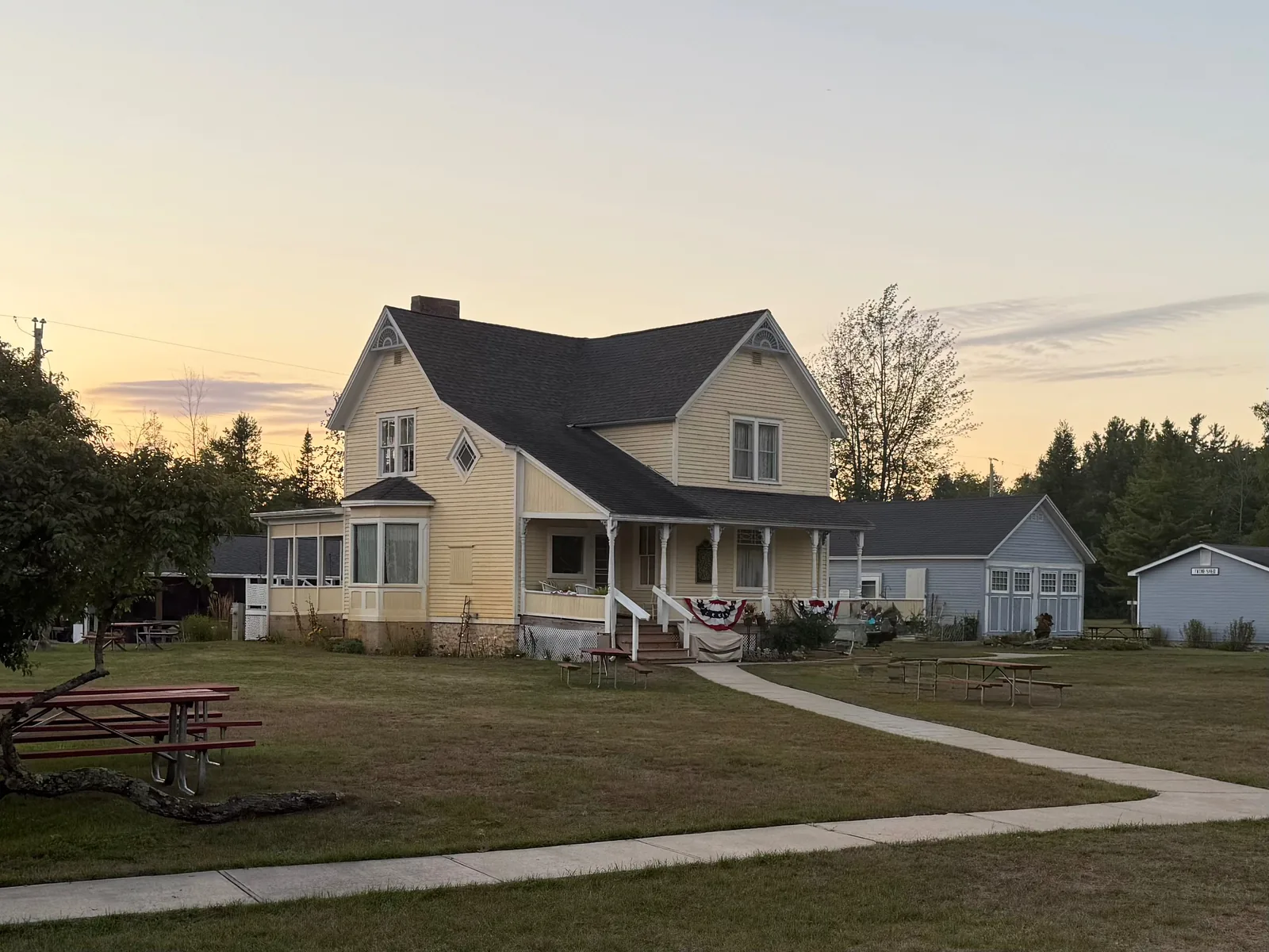 The Bailey House at sunset