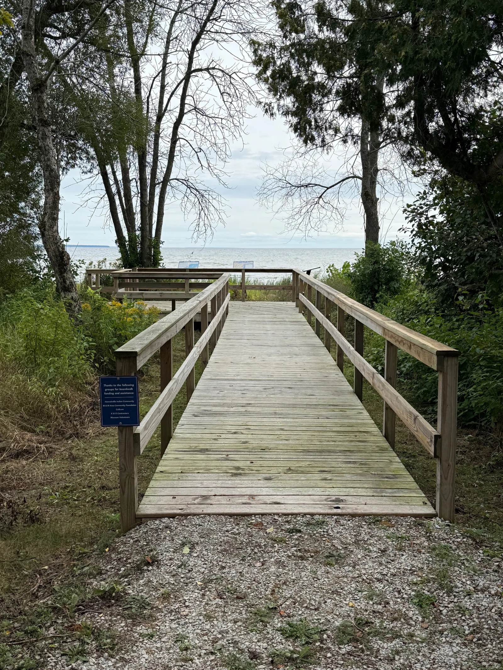 The boardwalk leading to the viewing platform on Green Bay