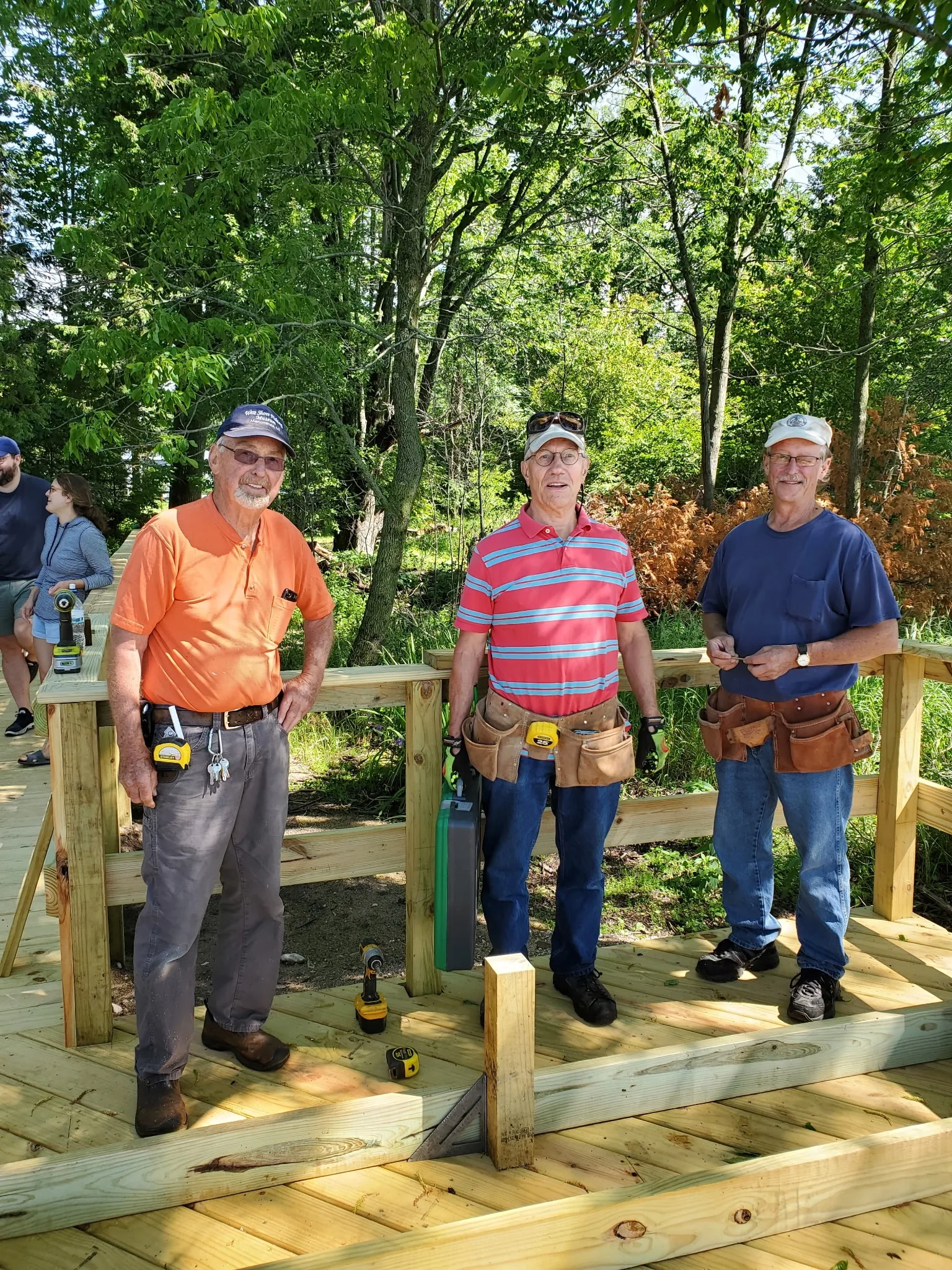 West Shore volunteers working on the museum grounds